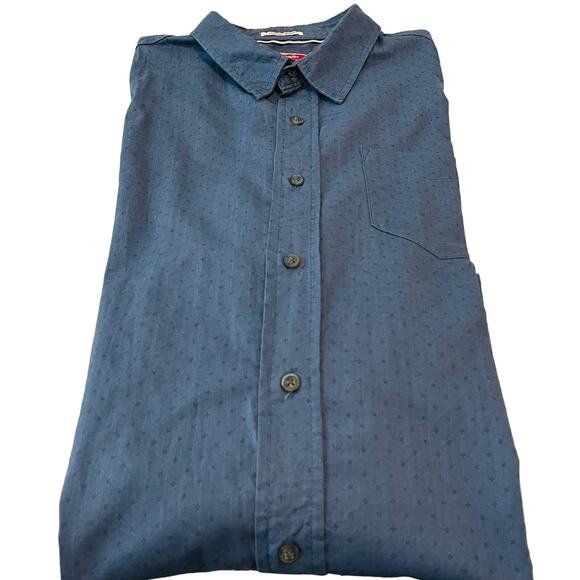 WRANGLER LONG SLEEVE BUTTON-UP DRESS SHIRT, MENS, XL, BLUE, PUCKERED FABRIC - Picture 8 of 11